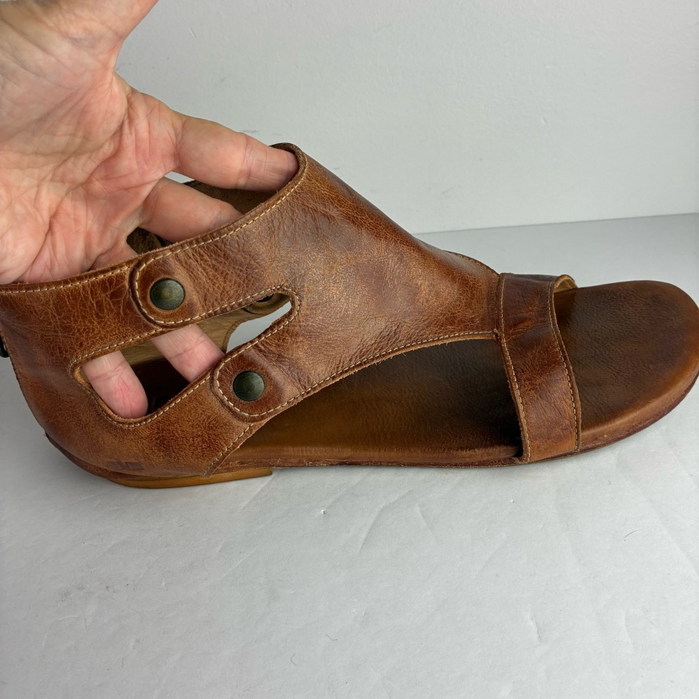 Bed Stu Women's Open-Toe Leather Sandal in Distressed Tan - Picture 3 of 10